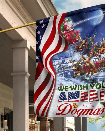 Dachshund Reindeer We Wish You A Ameri Dogmas American Flag Outdoor Xmas Decorations